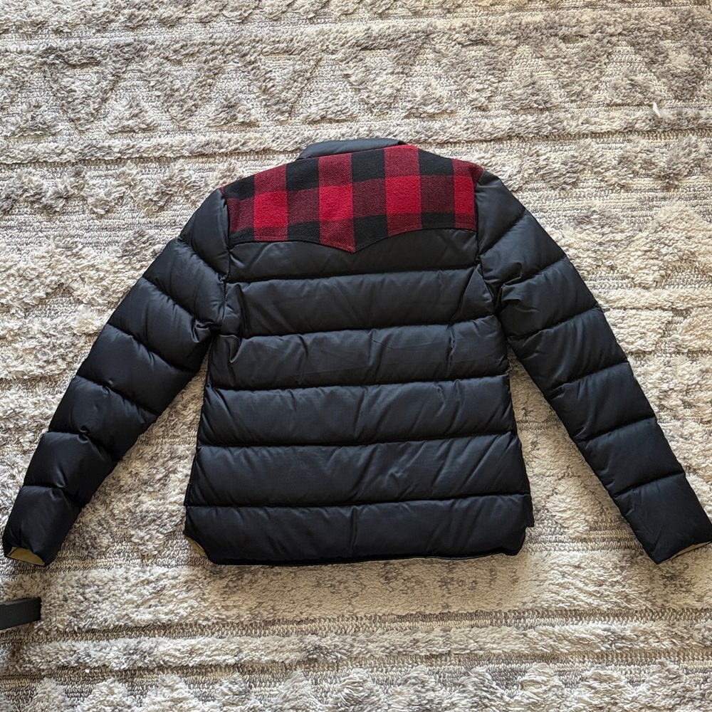 Penfield Black Puffer Jacket with Red Buffalo Plaid Yoke - Picture 3 of 3